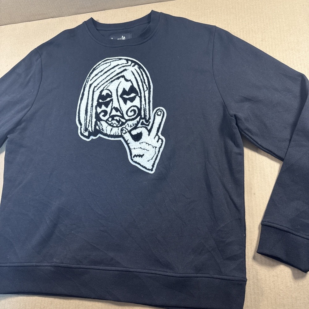 Haculla Men's 2XL Black Pullover Crew Neck Sweatshirt Graphic Print Logo